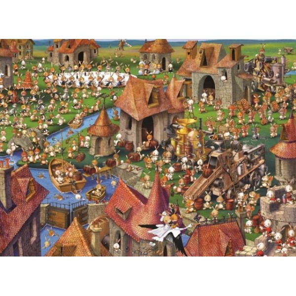 Ruyer Francois, Króliki na zamku (2000el.) - Sklep Art Puzzle